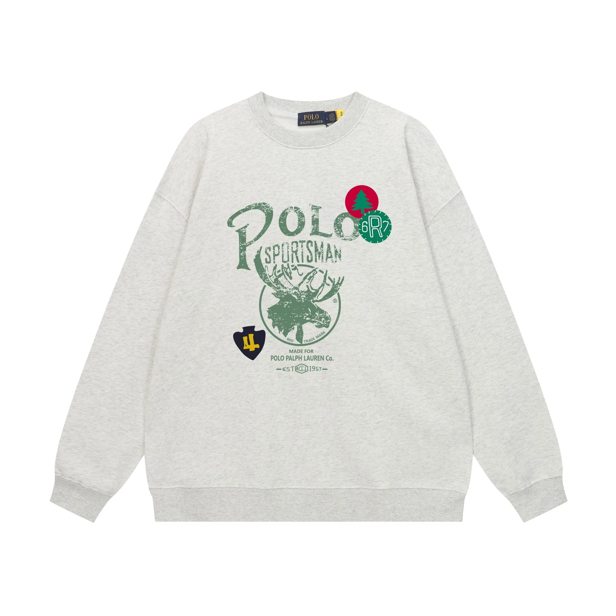 P200 Long-term stock] RalphLauren/Ralph Lauren 2025 autumn and winter new bear letter print 420g heavy large terry sweatshirt Ralph Lauren's age-reducing item, the coat fabric is made of 85% cotton ➕15% polyester, which not only retains the softness, comfort and breathability of cotton, but also adds the wear resistance and wrinkle resistance of polyester fiber, making the clothes more durable and easy to care for. Even in slightly cooler weather, you won't feel stuffy when wearing it. This kind of fabric has a natural crisp feel and is not easy to pill or deform. The bear on the chest is printed with English letters. It is full of color, full of three-dimensionality, and lifelike, adding a bit of liveliness and interest to the whole sweatshirt. There is no pressure to dress, regardless of age or gender. Complete accessories! Color: black, white, navy blue, light floral gray Size: M-L-XL-XXL